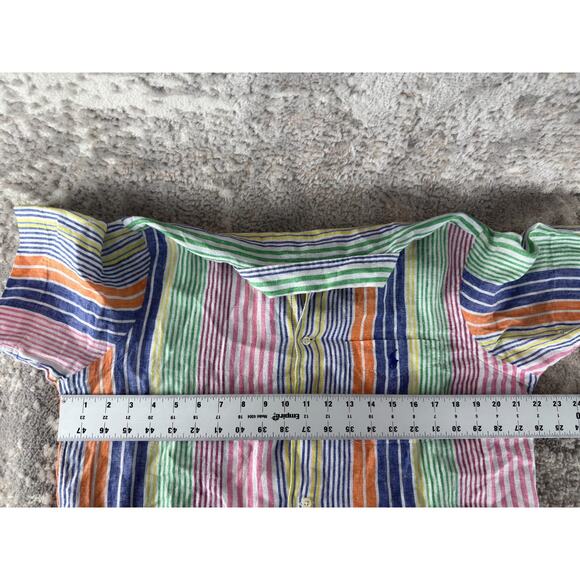 Polo Ralph Lauren Size M Classic Fit Colorful Striped Polo Shirt Short Sleeve Co - Picture 5 of 9